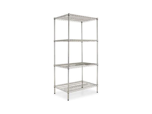 Alera 36' x 24' 4-Shelf Wire Shelving Unit, Silver
