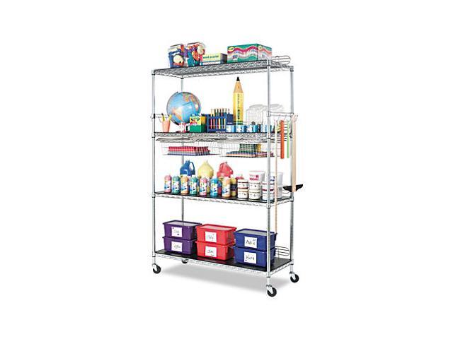 Alera 36' x 24' 4-Shelf Wire Shelving Unit, Silver
