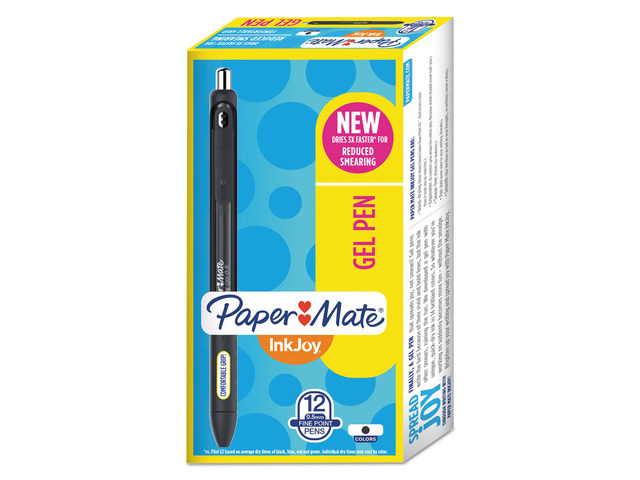 Paper Mate Pen,Inkjoy,Gel,0.5,Os,Bk 1951720