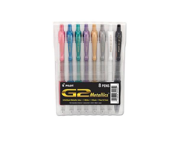 Pilot G2 Metallics Gel Ink Pen 8 Assorted Inks 0.7 Fine Point 34405