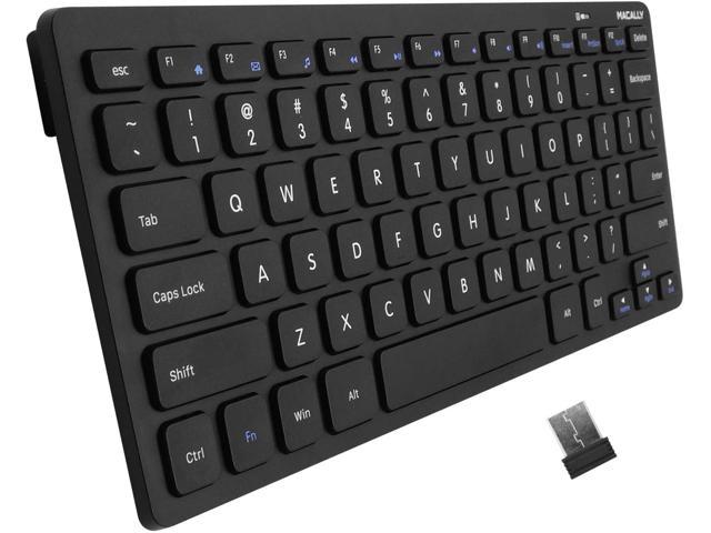 Macally 2.4G Wireless Keyboard - Low Profile & Compact - Small Keyboard for PC Computer, Desktop, Laptop, Surface Pro, Smart TV - Compatible with.
