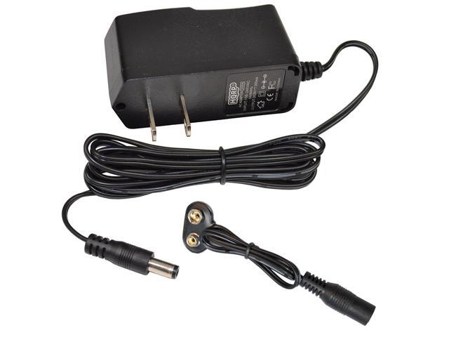 HQRP 9V Battery Snap Connector and AC Adapter for TENS Unit, 9V Motion Detector Clip Connector Holder Cable Power Supply Cord + Euro Plug Adapter