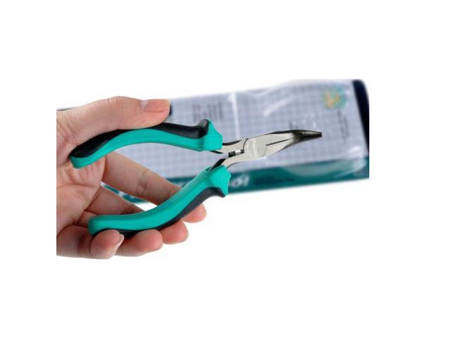 Pro' skit PM-755 S45C Material Bent Nose Plier Wire Wrapping Beading Jewelry Tool Hand Tools Anti-skid