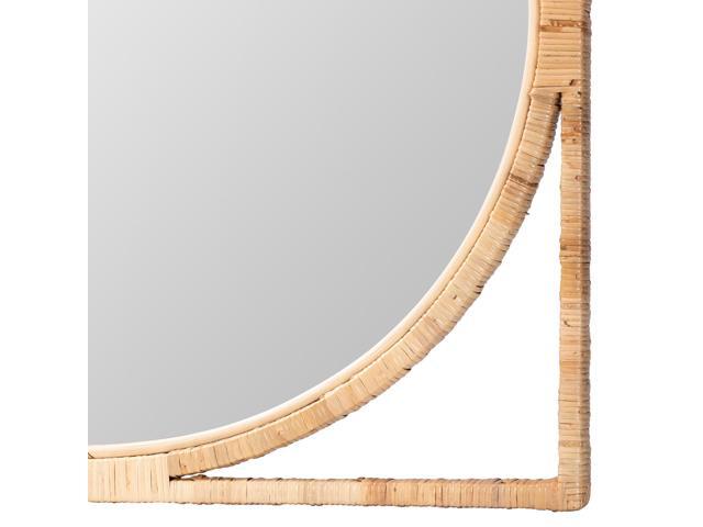 bali & pari Bayan Japandi Natural Rattan Wall Mirror