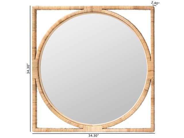 bali & pari Bayan Japandi Natural Rattan Wall Mirror