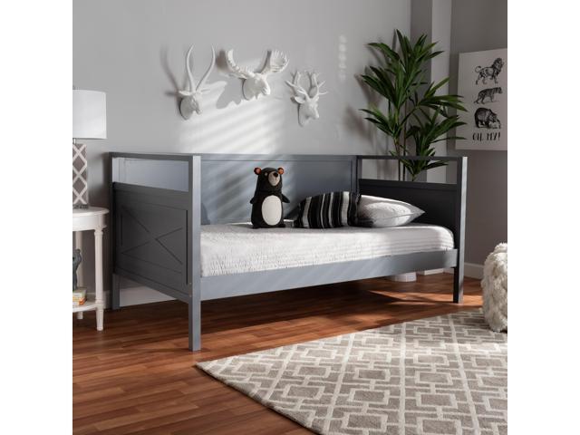 Baxton Studio Cintia Cottage Farmhouse Grey Finished Wood Twin Size Daybed