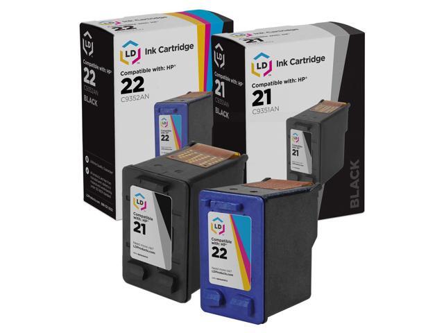LD Remanufactured Replacement Ink Cartridges for HP C9531AN HP 21 Black and C9352AN (HP 22) Color (1 Black and 1 Color)