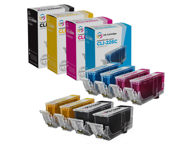 LD Products Compatible Ink Cartridge Replacements for Canon PGI-225 & CLI-226 (2 Pigment Black, 2 Cyan, 2 Magenta, 2 Yellow, 8-Pack)