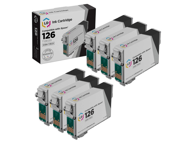 LD Products Replacement for Epson 126 Ink Cartridges T126120 T126 High Yield (Black, 6-Pack)