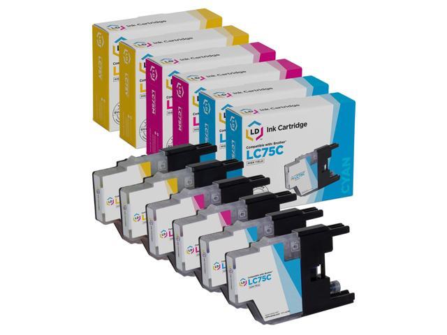 LD Products Compatible Ink Cartridge Replacement for Brother LC75 High Yield (2 Cyan, 2 Magenta, 2 Yellow, 6-Pack)
