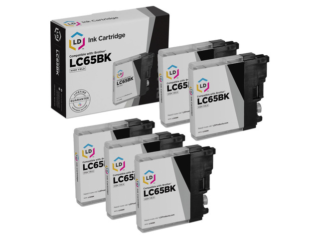 LD for Brother LC-65 LC65 5pk HY Black MFC 5890CN 5895CW 6490CW 6890CDW