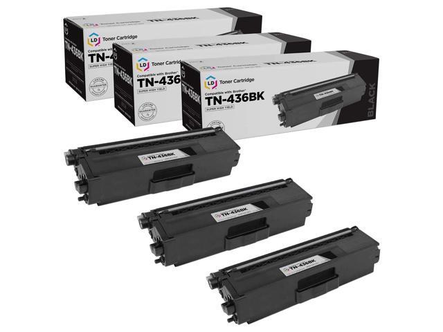 LD Compatible Toner Cartridge Replacement for Brother TN436BK Super High Yield (Black, 3-Pack)