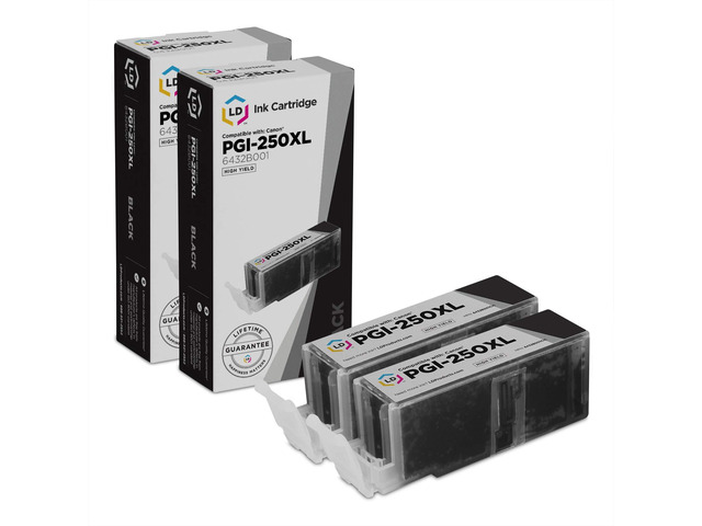 LD Products Compatible Ink Cartridge Replacement for Canon PGI-250XL 6432B001 High Yield (Pigment Black, 2-Pack)