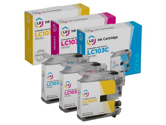 LD Products Compatible Ink Cartridge Replacement for Brother LC103 High Yield (Cyan, Magenta, Yellow, 3-Pack)