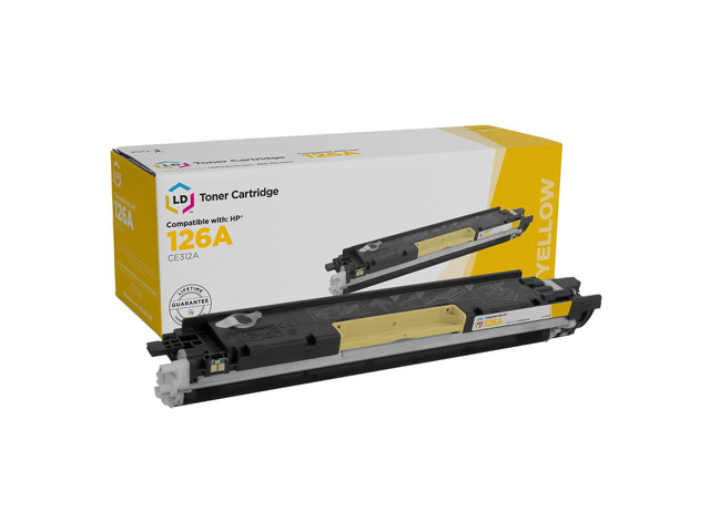 LD Reman Replacement for HP 126A (CE312A) Yellow Toner Cartridge for use in Color LaserJet CP1025nw, Color LaserJet TopShot Pro M275, Color...