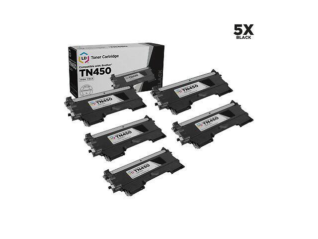 LD Products Compatible Brother TN450 / TN420 Pack of 5 HY Black Toner Cartridges