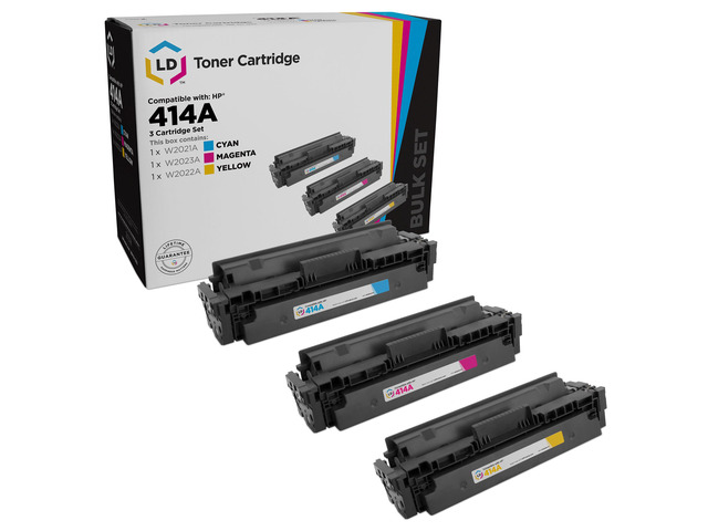 LD Products Compatible Toner Cartridge Replacements for HP 414A (Cyan, Magenta, Yellow, 3-Pack)