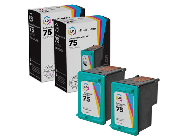 LD Products Remanufactured Ink Cartridge Compatible with HP 75 CB337WN (Color, 2-Pack)
