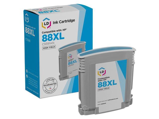 LD Products Remanufactured Ink Cartridge Replacement for HP 88XL C9391AN High Yield (Cyan)