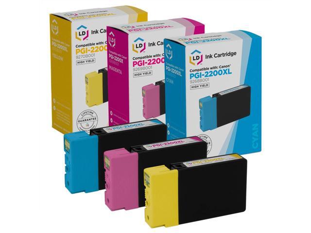 LD Compatible Ink Cartridge Replacement for Canon PGI-2200XL High Yield (Cyan, Magenta, Yellow, 3-Pack) Compatible with Canon MAXIFY MB5320 MB5020...