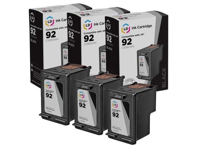 LD Products Remanufactured Ink Cartridge Replacement for HP 92 C9362WN (Black 3-Pack)