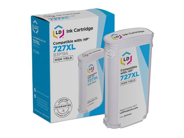 LD Products Remanufactured Ink Cartridge Replacement for HP 727XL B3P19A High Yield (Cyan) Compatible with HP Designjet Printer Models T2500 T920...