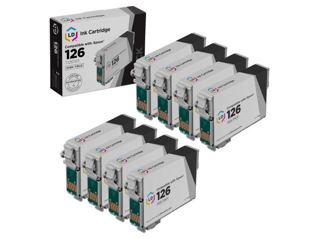 LD Products Replacement for Epson 126 Ink Cartridges T126120 T126 High Yield (Black, 3-Pack) for use in Workforce 435 520 635 645 WF-3520 WF-3530...