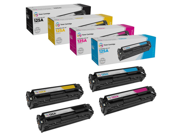 LD Products Remanufactured Toner Cartridge Replacement for HP 125A (Black, Cyan, Magenta, Yellow, 4-Pack)