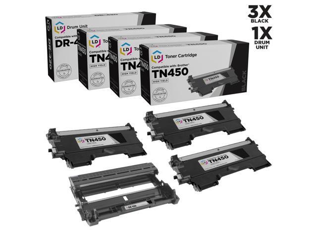 LD Products Compatible Set 4pk for Brother: 3 Black TN450 Cartridge 1 DR420 Drum NEW