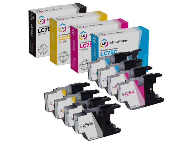 LD Products Compatible Ink Cartridge Replacement for Brother LC75 High Yield (2 Black, 2 Cyan, 2 Magenta, 2 Yellow, 8-Pack)