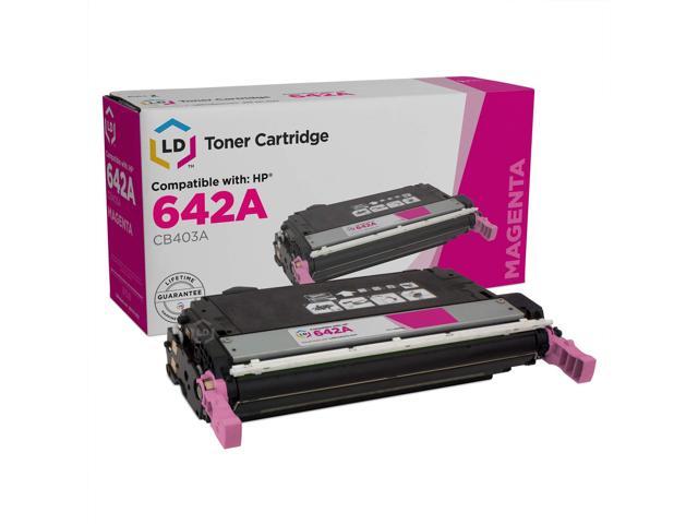 LD Products Remanufactured Toner Cartridge Replacement for HP 642A CB403A (Magenta)