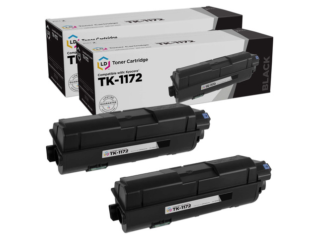 LD Compatible Replacements for Kyocera TK-1172 / 1T02S50US0 Black Toner Cartridge 2-Pack for use in M2040dn, M2540d, M2540dw, M2640idw