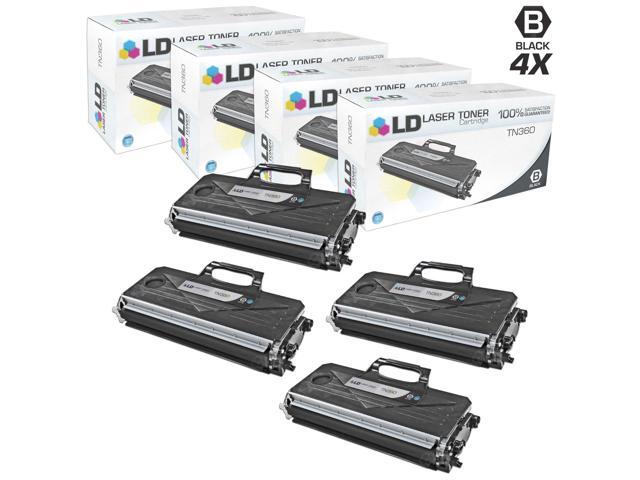 LD Compatible Brother TN360 (TN330) Set of 4 HY Black Cartridges for DCP-7030, DCP7-7040, DCP-7045N, HL-2140, HL-2150N, HL-2170W, MFC-7320,...