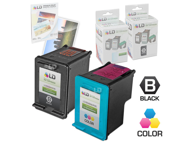 LD Remanufactured Ink Cartridge Replacements for HP C9364WN (HP 98) Black and HP C8766WN (HP 95) Color (1 Black and 1 Color) + Free 20 Pack of...