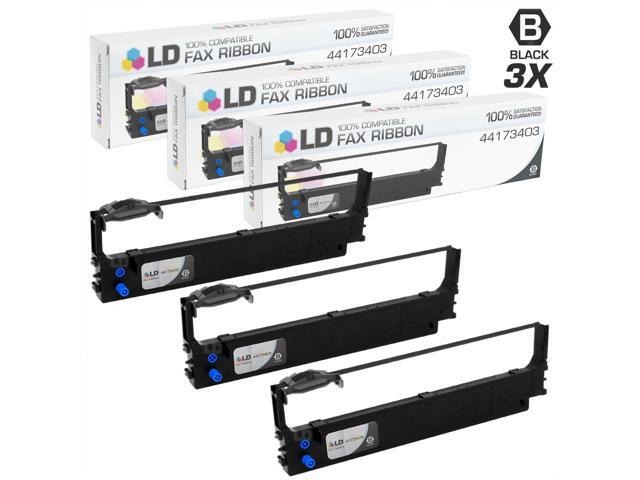 LD Compatible Okidata 44173403 Set of 3 Black Printer Ribbon Cartridges for use in Okidata Microline 620, 690, and 5720