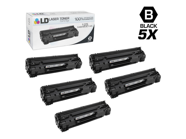 LD Compatible Toner Cartridge Replacement for Canon 125 (Black, 5-Pack)