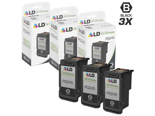 LD Remanufactured Replacements for Canon PG-245 / 8279B001AA 3PK SY Black Ink Cartridges for use in Canon PIXMA iP2820, MG2420, MG2520, MG2920,...