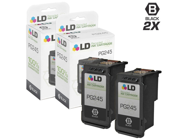 LD Remanufactured Replacements for Canon PG-245 / 8279B001AA 2PK SY Black Ink Cartridges for use in Canon PIXMA iP2820, MG2420, MG2520, MG2920,...