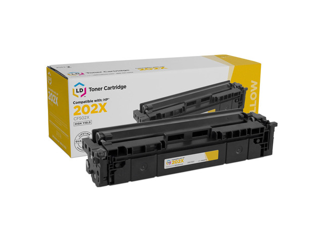 LD Compatible Toner Cartridge Replacement for HP 202X CF502X High Yield (Yellow)