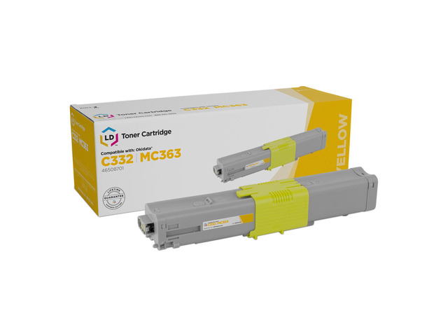 LD Compatible Toner Cartridge Replacement for Okidata 46508701 (Yellow)