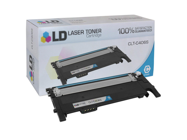 LD Compatible Replacement for Samsung CLT-C406S Cyan Laser Toner Cartridge for use in Samsung CLP-365W, CLX-3305FW, Xpress C410W, and Xpress...
