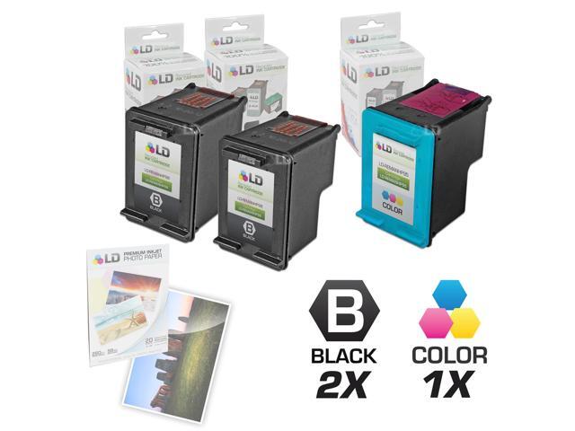 LD Remanufactured Ink Cartridge Replacements for HP C9364WN (HP 98) Black and HP C8766WN (HP 95) Color (2 Black and 1 Color) + Free 20 Pack of...