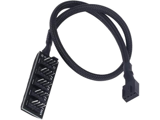 DAYREE 4-Pin PWM Fan Power Supply Cable 15 Inches 1 to 5 Way PC CPU Cooling Case Fan Splitter Hub Adapter Cable Motherboard Fan Power Extension...