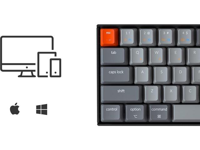 Keychron K6 Bluetooth 5.1 Wireless Mechanical Keyboard with Gateron G Pro Brown Switch/LED Backlit/Rechargeable Battery, 68 Keys Compact Keyboard...