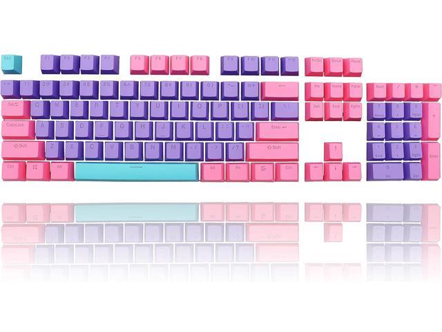 Backlit Keycaps 60 Percent 87/104 PBT Key Caps Set for 60% Mechanical Gaming Keyboard MX Switches (Violet)