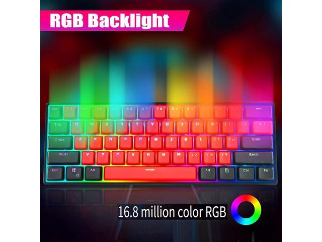 Guffercty kred Sk61 60% Mechanical Keyboard Linear Red Switch Hot Swappable 60 Percent RGB Wired Gaming Keyboard with Backlit PBT Keycaps Type-C...