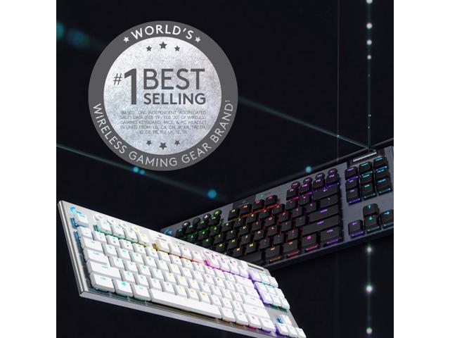 G915 TKL Tenkeyless Lightspeed Wireless RGB Mechanical Gaming Keyboard, Low Profile Switch Options, Lightsync RGB, Advanced Wireless and Bluetooth...