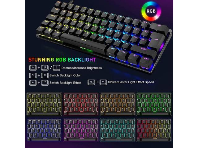 Wired Gaming Keyboard Mouse Combo Chroma RGB Backlit Mechanical Keyboard with 61 keys Anti-ghosting Floating Keycaps Metal Plate Type-C RGB Gaming...