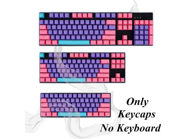 Backlit Keycaps 60 Percent 87/104 PBT Key Caps Set for 60% Mechanical Gaming Keyboard MX Switches (Violet)