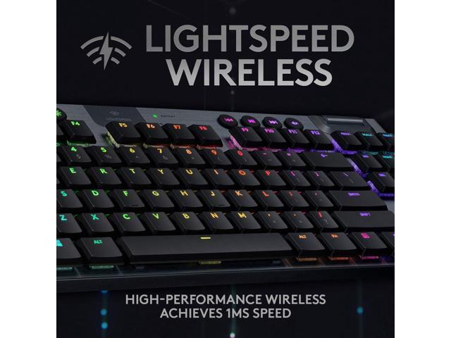 G915 TKL Tenkeyless Lightspeed Wireless RGB Mechanical Gaming Keyboard, Low Profile Switch Options, Lightsync RGB, Advanced Wireless and Bluetooth...